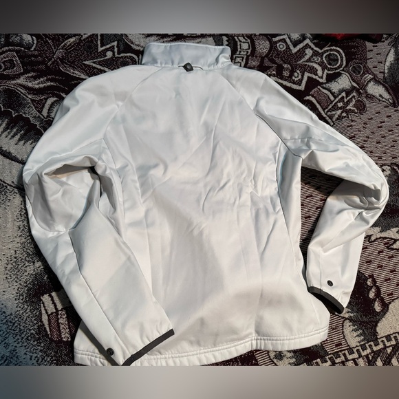 Salomon Jacket Womens Medium White Full Zip Soft Shell Fleece Lined - Picture 3 of 6